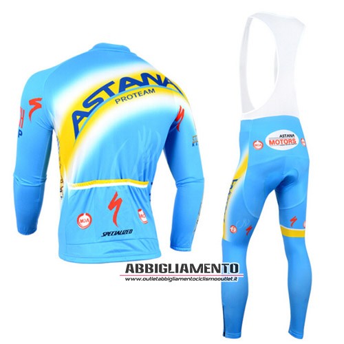 Abbigliamento Astana 2014 Manica Lunga E Calza Abbigliamento Con Bretelle Blu E Giallo - Clicca l'immagine per chiudere
