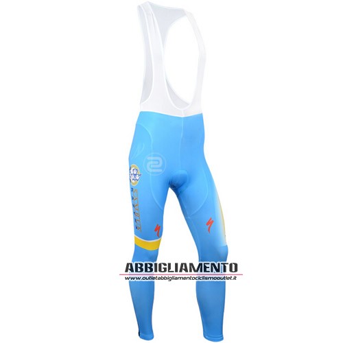 Abbigliamento Astana 2014 Manica Lunga E Calza Abbigliamento Con Bretelle Blu E Giallo - Clicca l'immagine per chiudere