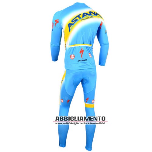 Abbigliamento Astana 2014 Manica Lunga E Calza Abbigliamento Con Bretelle Blu E Giallo - Clicca l'immagine per chiudere