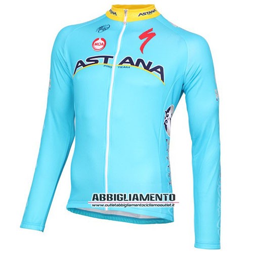 Abbigliamento Astana 2016 Manica Lunga E Calza Abbigliamento Con Bretelle Blu E Giallo - Clicca l'immagine per chiudere