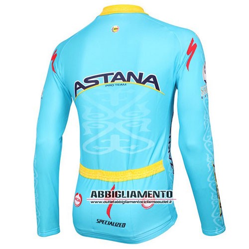 Abbigliamento Astana 2016 Manica Lunga E Calza Abbigliamento Con Bretelle Blu E Giallo - Clicca l'immagine per chiudere
