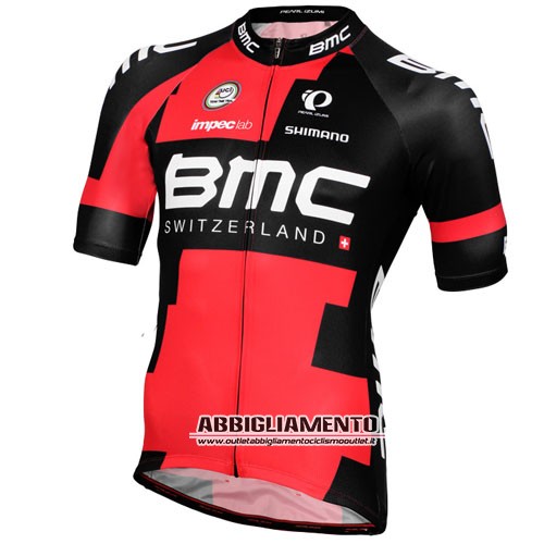 Abbigliamento Bmc 2016 Manica Corta E Pantaloncino Con Bretelle Rosso E Nero - Clicca l'immagine per chiudere