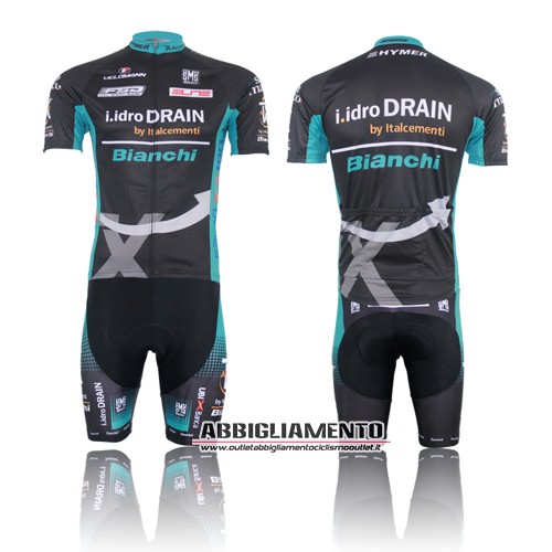 Abbigliamento Bianchi 2012 Manica Corta E Pantaloncino Con Bretelle Nero E Celeste - Clicca l'immagine per chiudere