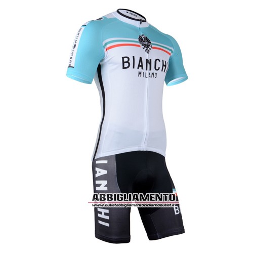 Abbigliamento Bianchi 2014 Manica Corta E Pantaloncino Con Bretelle Bianco E Celeste - Clicca l'immagine per chiudere