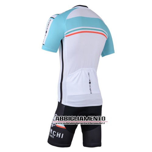 Abbigliamento Bianchi 2014 Manica Corta E Pantaloncino Con Bretelle Bianco E Celeste - Clicca l'immagine per chiudere