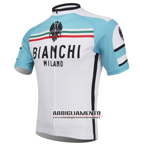 Abbigliamento Bianchi 2014 Manica Corta E Pantaloncino Con Bretelle Bianco E Celeste - Clicca l'immagine per chiudere