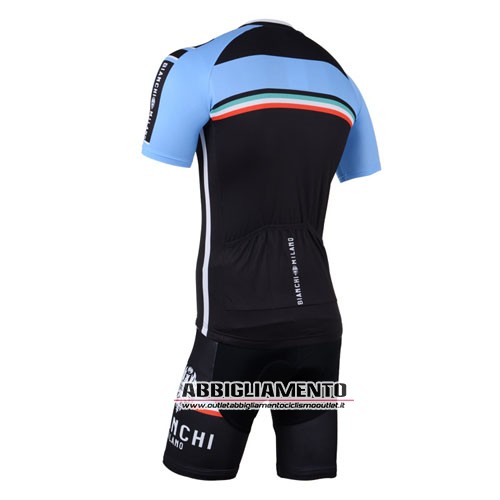 Abbigliamento Bianchi 2014 Manica Corta E Pantaloncino Con Bretelle Nero E Blu - Clicca l'immagine per chiudere