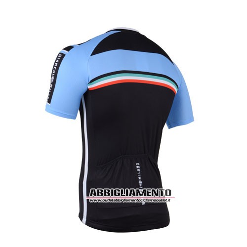 Abbigliamento Bianchi 2014 Manica Corta E Pantaloncino Con Bretelle Nero E Blu - Clicca l'immagine per chiudere