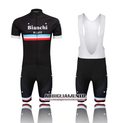 Abbigliamento Bianchi 2014 Manica Corta E Pantaloncino Con Bretelle Nero E Celeste - Clicca l'immagine per chiudere