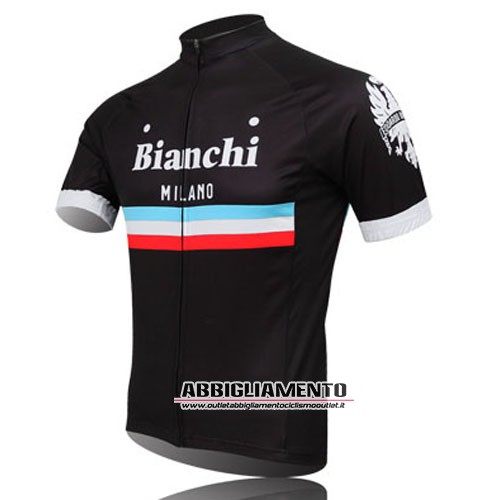 Abbigliamento Bianchi 2014 Manica Corta E Pantaloncino Con Bretelle Nero E Celeste - Clicca l'immagine per chiudere