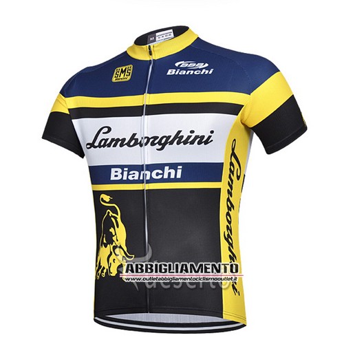 Abbigliamento Bianchi 2015 Manica Corta E Pantaloncino Con Bretelle Nero E Giallo - Clicca l'immagine per chiudere