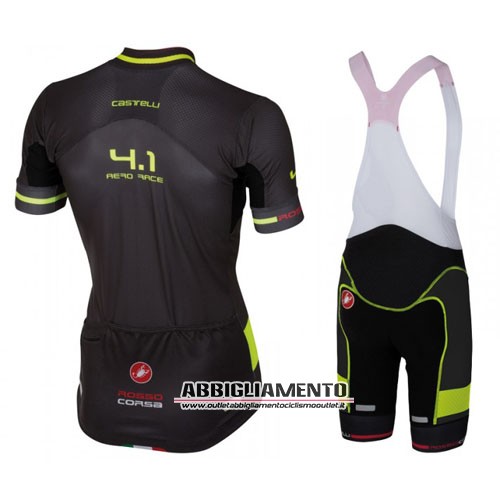 Abbigliamento Castelli 2016 Manica Corta E Pantaloncino Con Bretelle Nero E Verde - Clicca l'immagine per chiudere