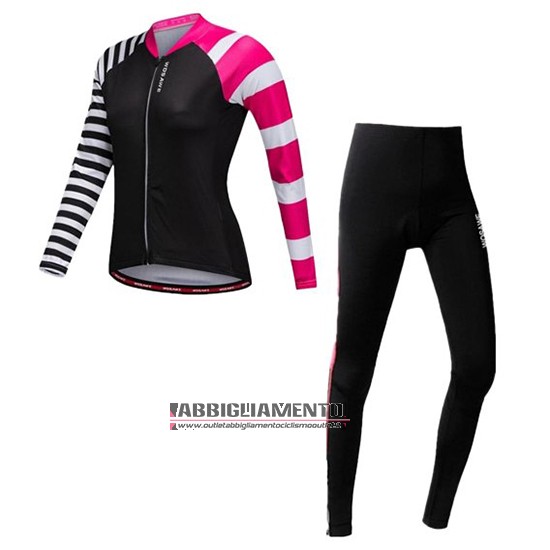 Donne Abbigliamento Wosawe 2019 Manica Lunga e Calzamaglia Con Bretelle Nero Bianco Rosa - Clicca l'immagine per chiudere