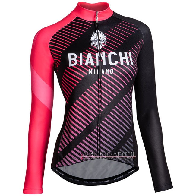 Donne Abbigliamento Bianchi Milano Catria Manica Lunga e Calzamaglia Con Bretelle Nero Rosa - Clicca l'immagine per chiudere