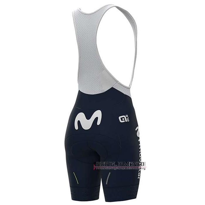 Abbigliamento Donne Movistar 2020 Manica Corta e Pantaloncino Con Bretelle Bianco Blu - Clicca l'immagine per chiudere