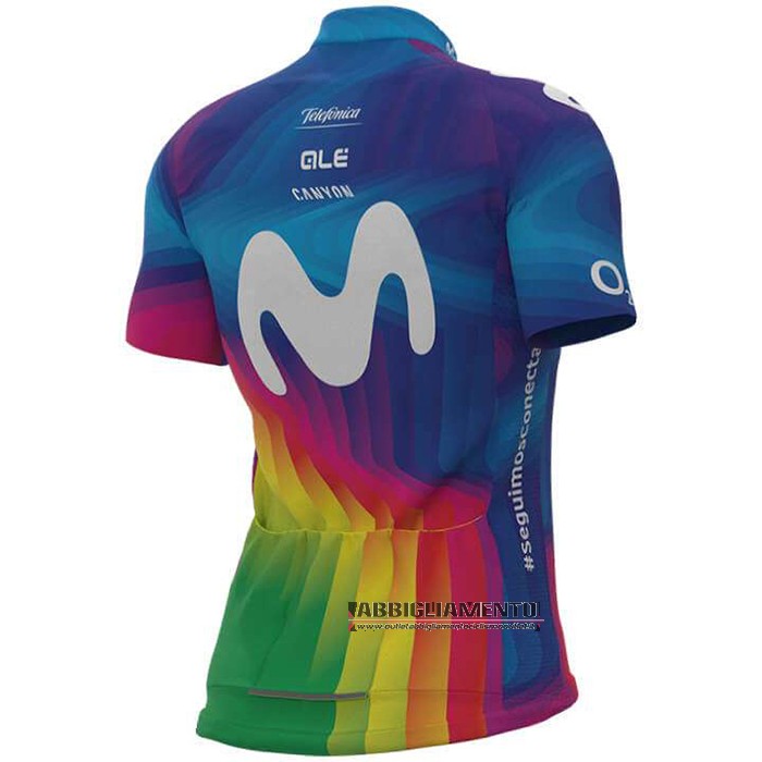 Abbigliamento Donne Movistar 2020 Manica Corta e Pantaloncino Con Bretelle Multicolore - Clicca l'immagine per chiudere