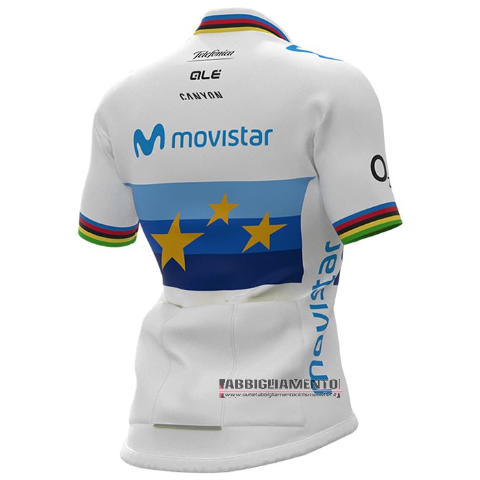 Abbigliamento Donne Movistar Manica Corta e Pantaloncino Con Bretelle 2021 Campione Europa - Clicca l'immagine per chiudere