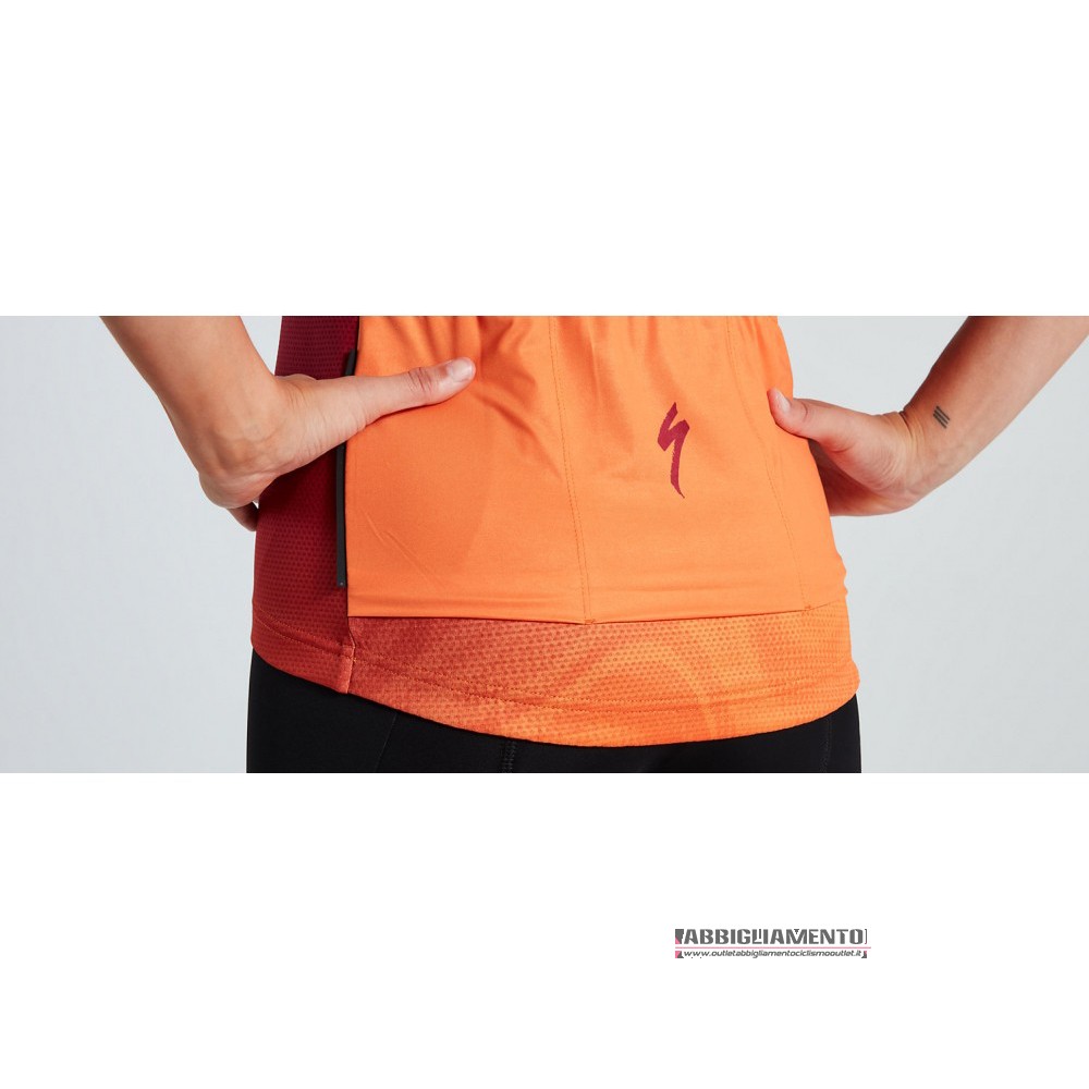 Abbigliamento Donne Specialized Manica Corta e Pantaloncino Con Bretelle 2021 Rosso Arancione - Clicca l'immagine per chiudere