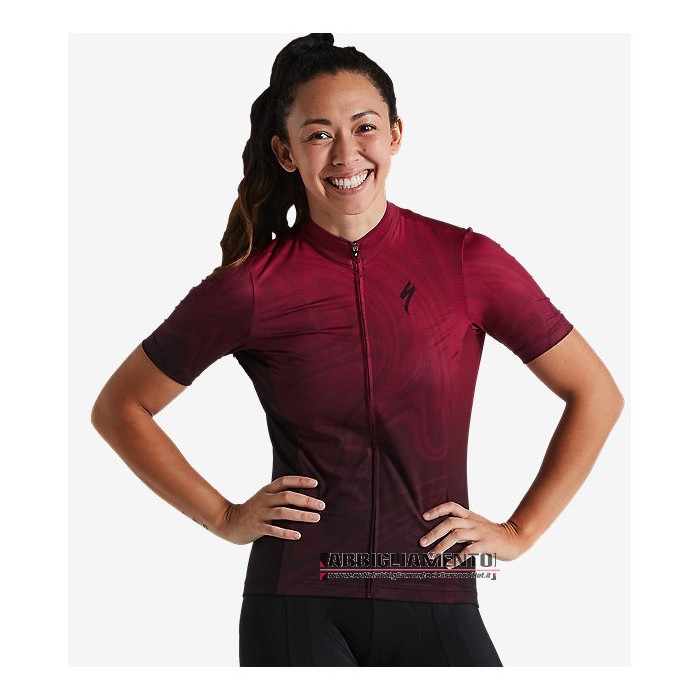 Abbigliamento Donne Specialized Manica Corta e Pantaloncino Con Bretelle 2021 Rosso Nero - Clicca l'immagine per chiudere