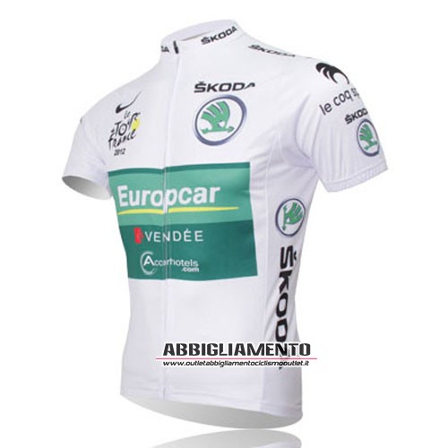 Abbigliamento Europcar 2012 Manica Corta E Pantaloncino Con Bretelle Verde E Bianco - Clicca l'immagine per chiudere