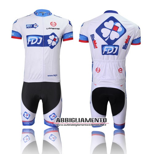 Abbigliamento Fdj 2011 Manica Corta E Pantaloncino Con Bretelle Bianco E Blu - Clicca l'immagine per chiudere