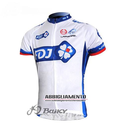 Abbigliamento Fdj 2011 Manica Corta E Pantaloncino Con Bretelle Bianco E Blu - Clicca l'immagine per chiudere