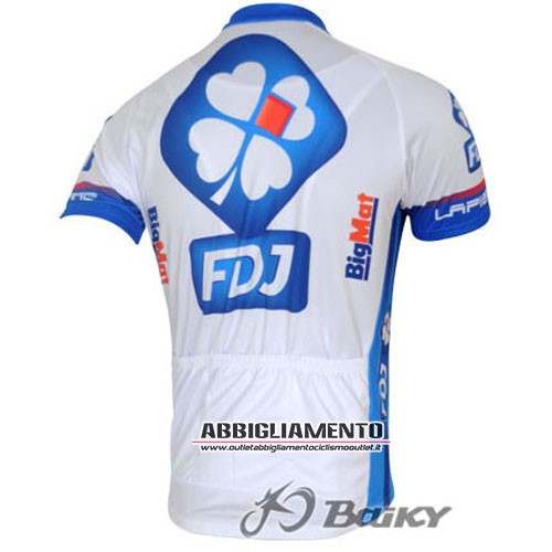 Abbigliamento Fdj 2012 Manica Corta E Pantaloncino Con Bretelle Bianco E Blu - Clicca l'immagine per chiudere