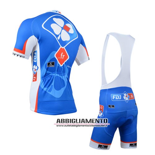 Abbigliamento Fdj 2014 Manica Corta E Pantaloncino Con Bretelle Blu - Clicca l'immagine per chiudere