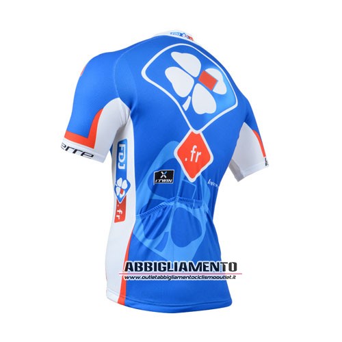 Abbigliamento Fdj 2014 Manica Corta E Pantaloncino Con Bretelle Blu - Clicca l'immagine per chiudere