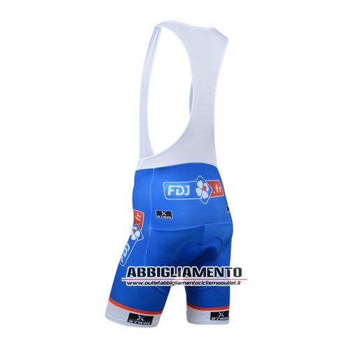 Abbigliamento Fdj 2014 Manica Corta E Pantaloncino Con Bretelle Blu - Clicca l'immagine per chiudere