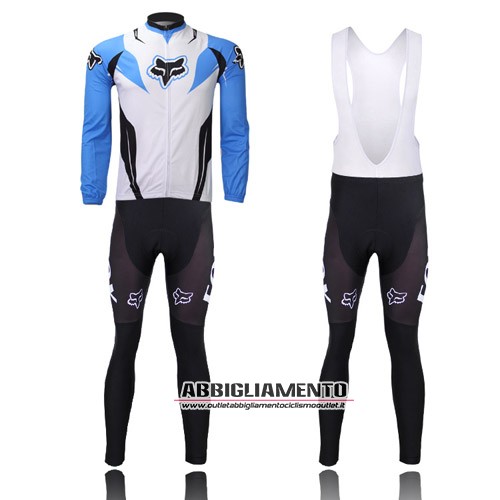 Abbigliamento Fox 2013 Manica Lunga E Calza Abbigliamento Con Bretelle Bianco E Blu - Clicca l'immagine per chiudere