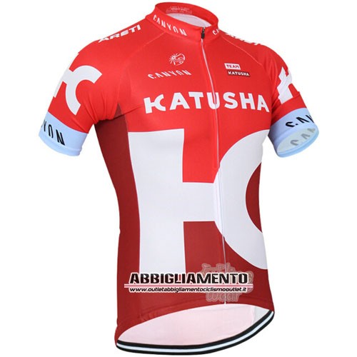 Abbigliamento Katusha 2016 Manica Corta E Pantaloncino Con Bretelle Bianco E Rosso - Clicca l'immagine per chiudere