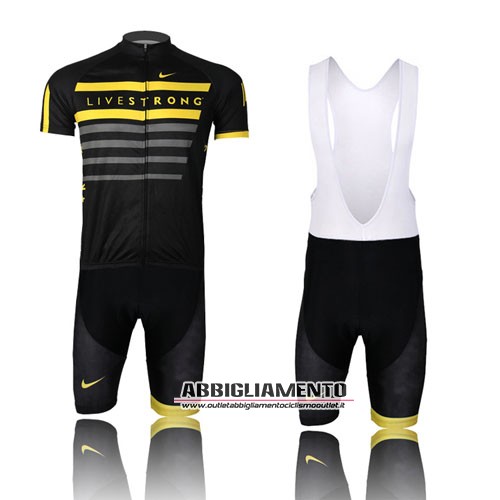 Abbigliamento LiveStrong 2013 Manica Corta E Pantaloncino Con Bretelle Nero E Giallo - Clicca l'immagine per chiudere