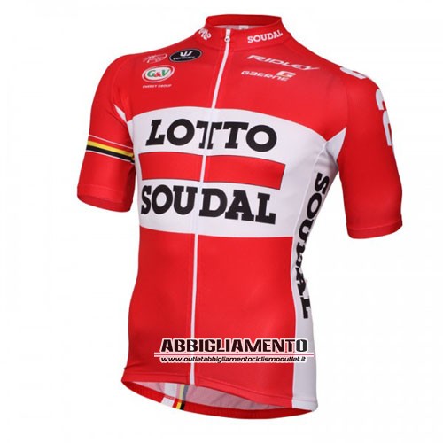 2016 Abbigliamento Lotto Soudal Manica Corta E Pantaloncino Con Bretelle Bianco E Rosso - Clicca l'immagine per chiudere