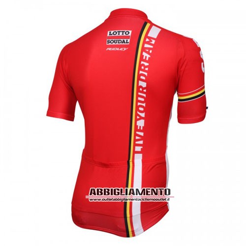 2016 Abbigliamento Lotto Soudal Manica Corta E Pantaloncino Con Bretelle Bianco E Rosso - Clicca l'immagine per chiudere