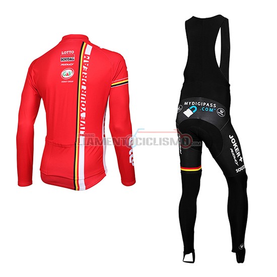 Abbigliamento Ciclismo Lotto Soudal Manica Lunga 2015 rosso e bianco - Clicca l'immagine per chiudere