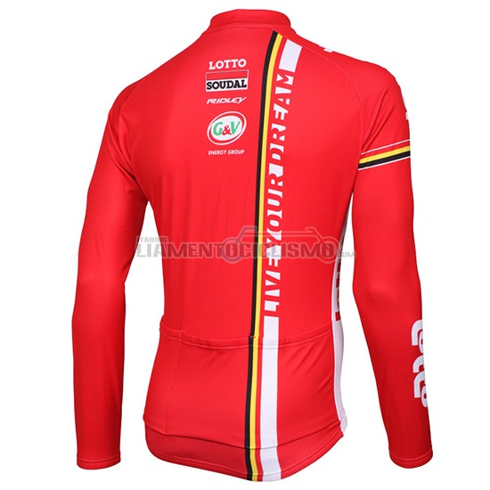 Abbigliamento Ciclismo Lotto Soudal Manica Lunga 2015 rosso e bianco - Clicca l'immagine per chiudere