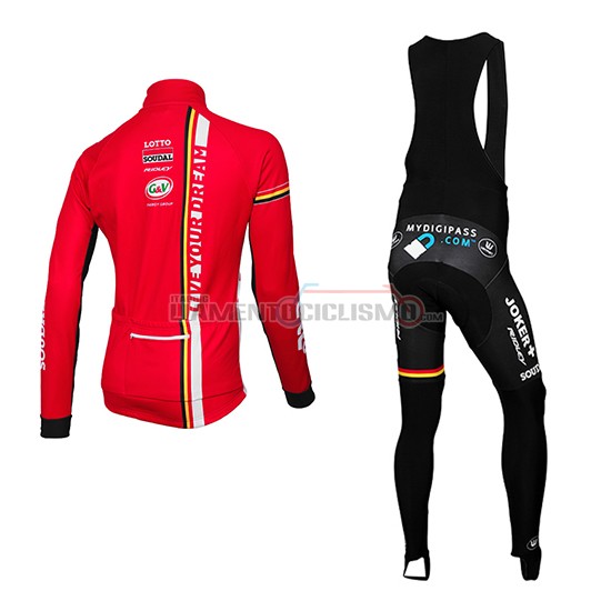 Abbigliamento Ciclismo Lotto Soudal Manica Lunga 2015 rosso e nero - Clicca l'immagine per chiudere