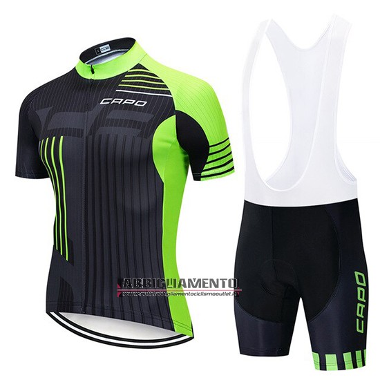 Abbigliamento Capo 2018 Manica Corta e Pantaloncino Con Bretelle Nero Verde - Clicca l'immagine per chiudere