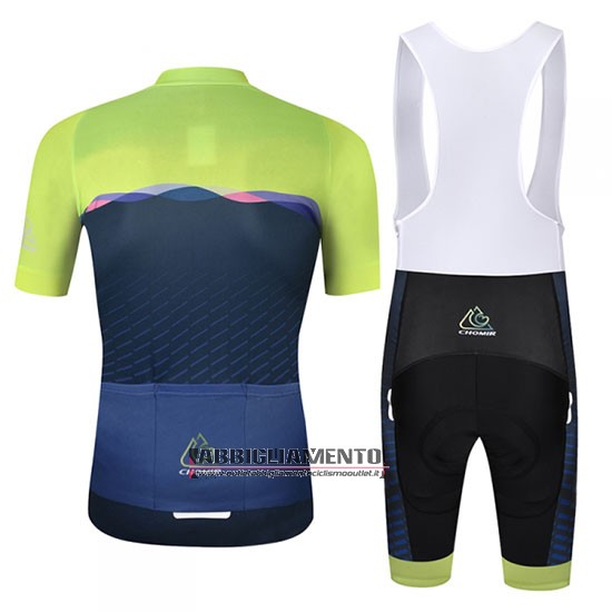 Abbigliamento Chomir 2019 Manica Corta e Pantaloncino Con Bretelle Verde Spento Blu - Clicca l'immagine per chiudere