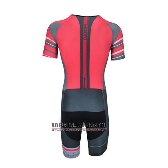 Abbigliamento Emonder-triathlon 2019 Manica Corta e Pantaloncino Con Bretelle Nero Grigio Rosso - Clicca l'immagine per chiudere