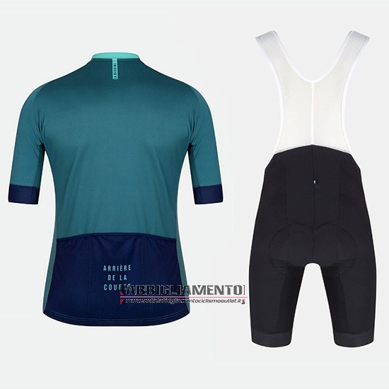 Abbigliamento Tete DE La Course 2018 Manica Corta e Pantaloncino Con Bretelle Verde Blu - Clicca l'immagine per chiudere