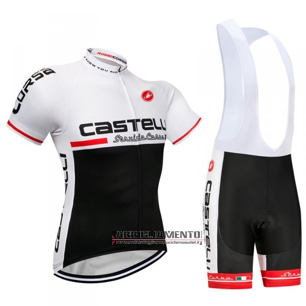 Abbigliamento Castelli 2018 Manica Corta e Pantaloncino Con Bretelle Bianco Nero - Clicca l'immagine per chiudere