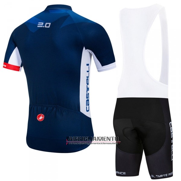 Abbigliamento Castelli 2018 Manica Corta e Pantaloncino Con Bretelle Spento Blu - Clicca l'immagine per chiudere