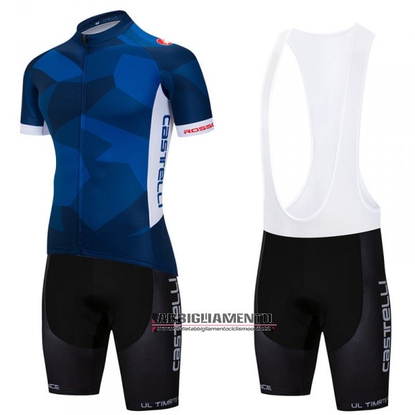 Abbigliamento Castelli 2018 Manica Corta e Pantaloncino Con Bretelle Spento Blu - Clicca l'immagine per chiudere