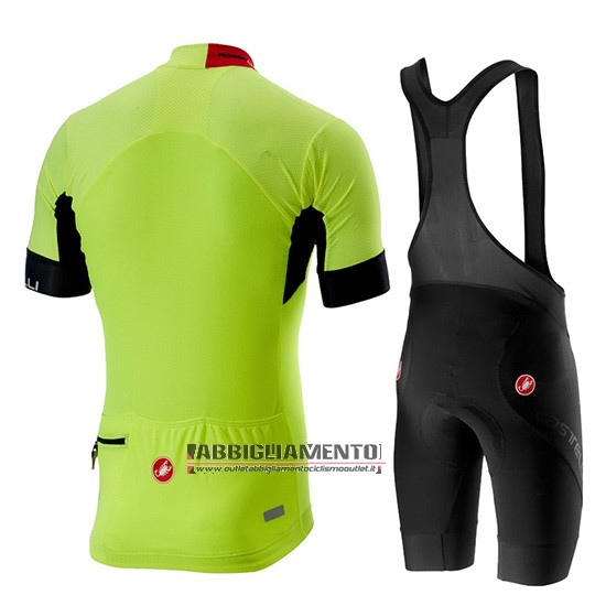 Abbigliamento Castelli Aero Race 2019 Manica Corta e Pantaloncino Con Bretelle Verde - Clicca l'immagine per chiudere