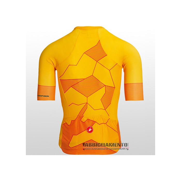 Abbigliamento Castelli Manica Corta e Pantaloncino Con Bretelle 2021 Giallo Arancione - Clicca l'immagine per chiudere