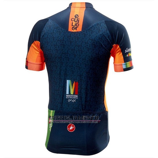 Abbigliamento Castelli Maratona Dles Dolomites-Enel 2018 Manica Corta e Pantaloncino Con Bretelle Blu Arancione - Clicca l'immagine per chiudere