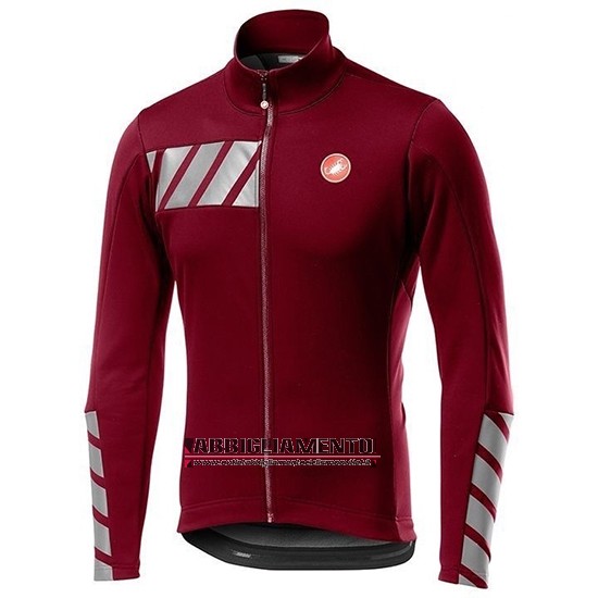 Abbigliamento Castelli Raddoppia 2 2019 Manica Lunga e Calzamaglia Con Bretelle Rosso Argentato - Clicca l'immagine per chiudere