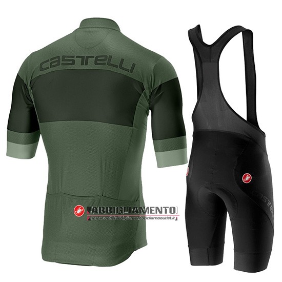 Abbigliamento Castelli Ruota 2019 Manica Corta e Pantaloncino Con Bretelle Nero Verde - Clicca l'immagine per chiudere